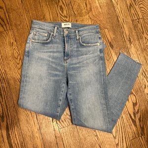 AGOLDE mid rise skinny ankle jeans
